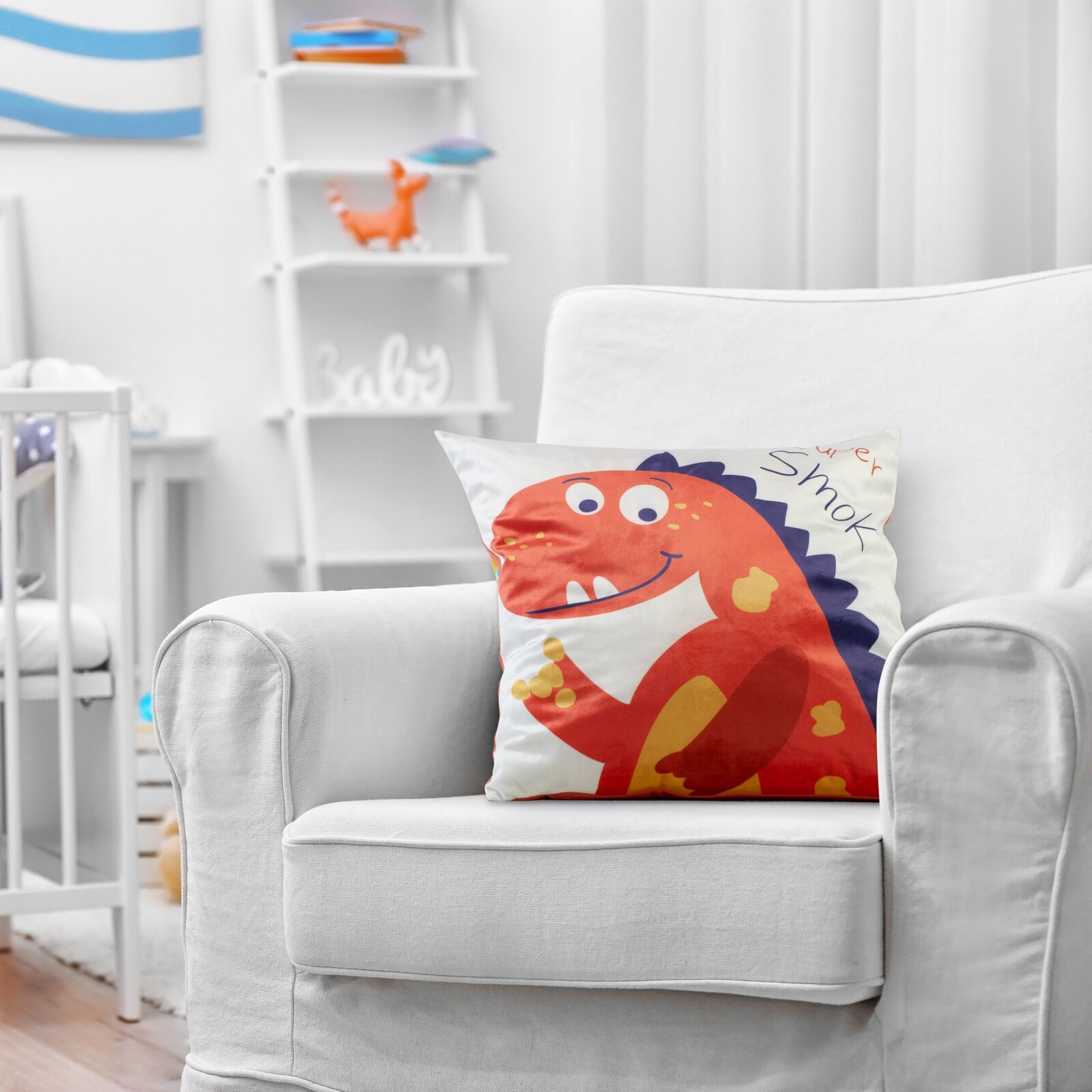 Povlak na polštář KIDS A8 bílý / oranžový