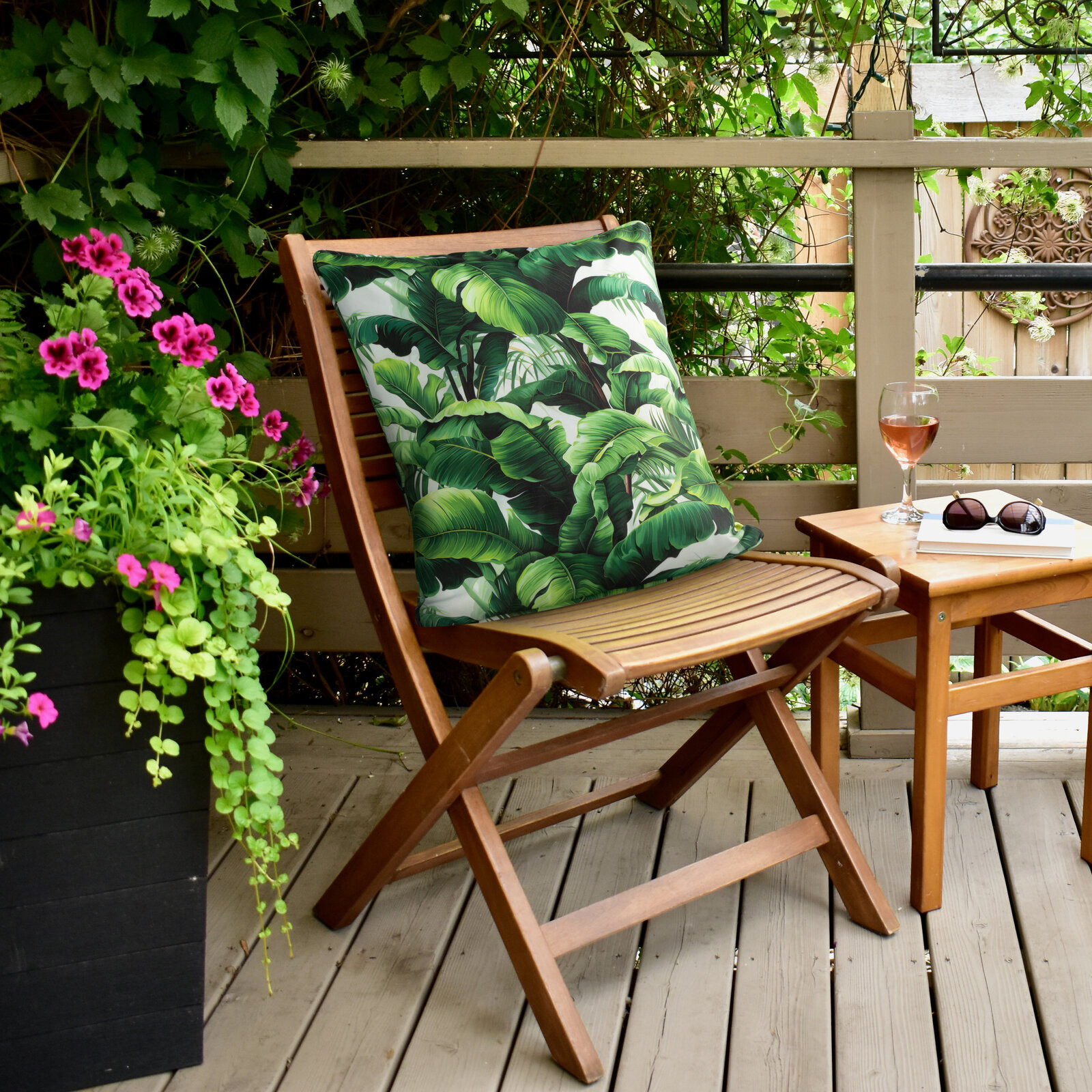 Povlak na polštář GARDEN 6 zelená / bílá