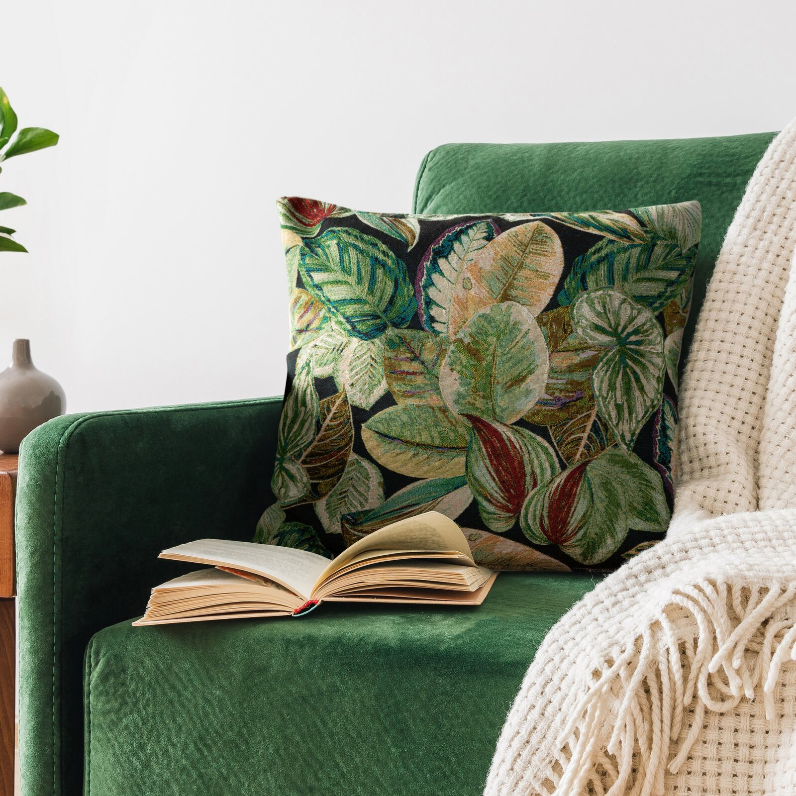 Povlak na polštář GOBELIN 08 zelený / černý