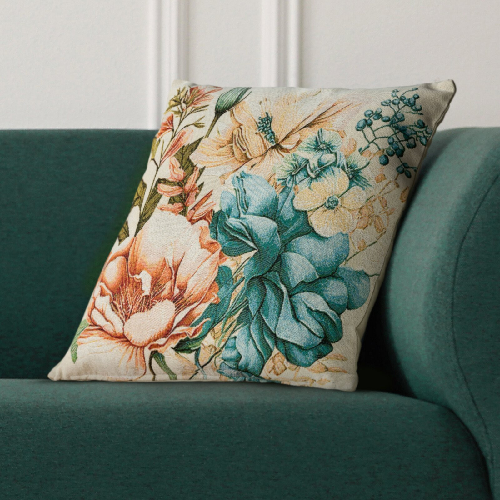 Povlak na polštář GOBELIN 10 krémový / modrý