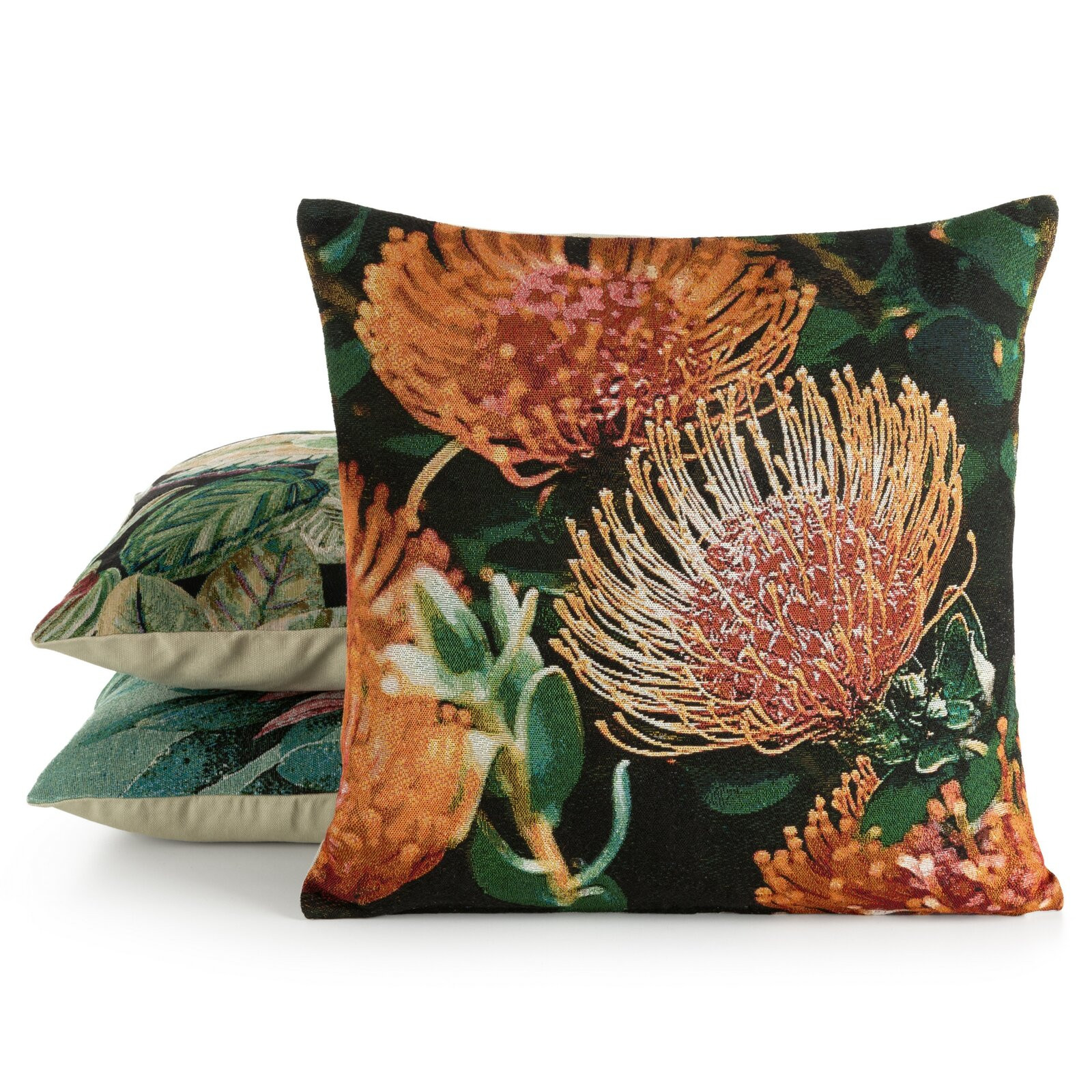 Povlak na polštář GOBELIN 11 zelený / oranžový