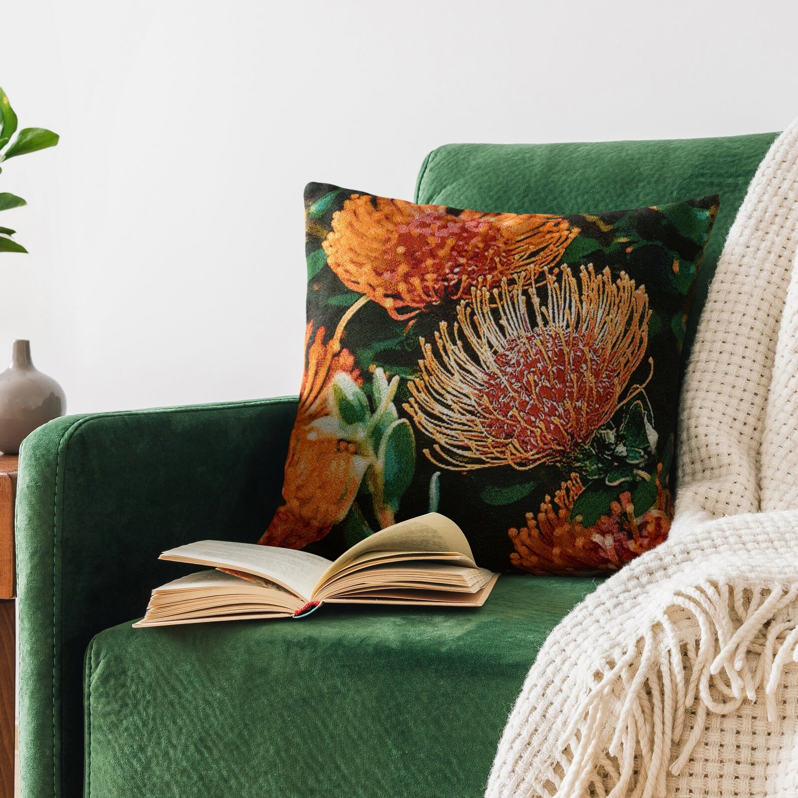 Povlak na polštář GOBELIN 11 zelený / oranžový