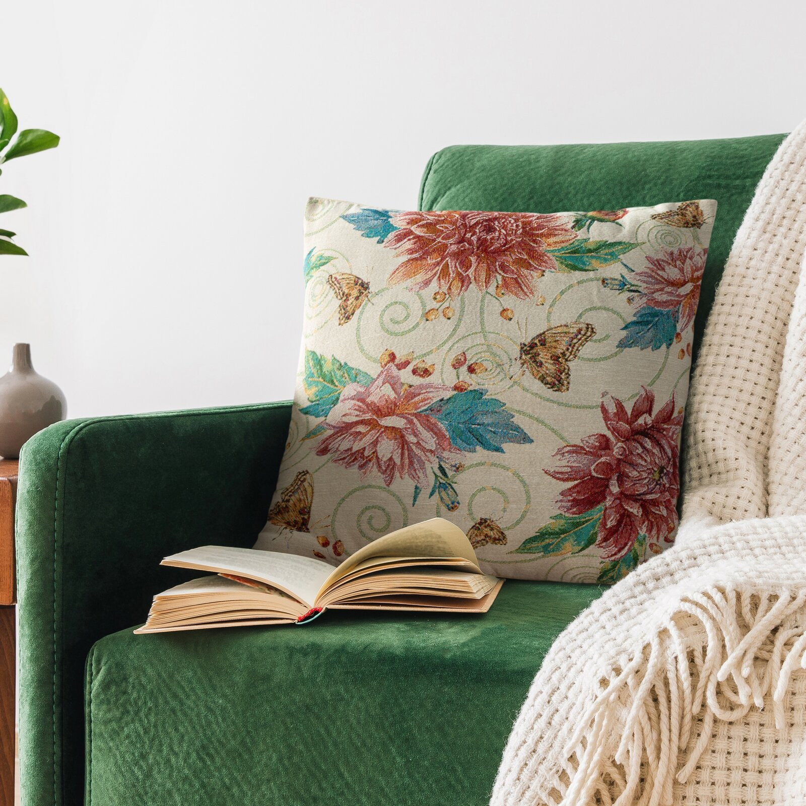 Povlak na polštář GOBELIN 12 béžový / červený