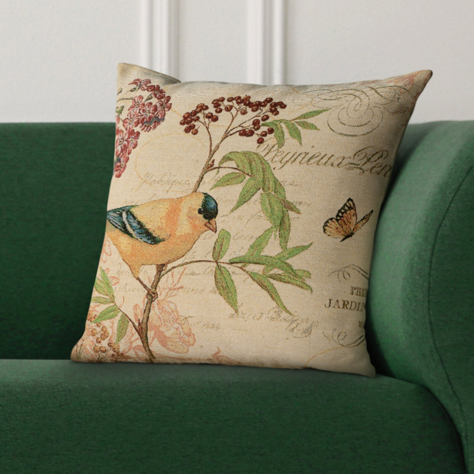 Povlak na polštář GOBELIN 13 béžový / zelený