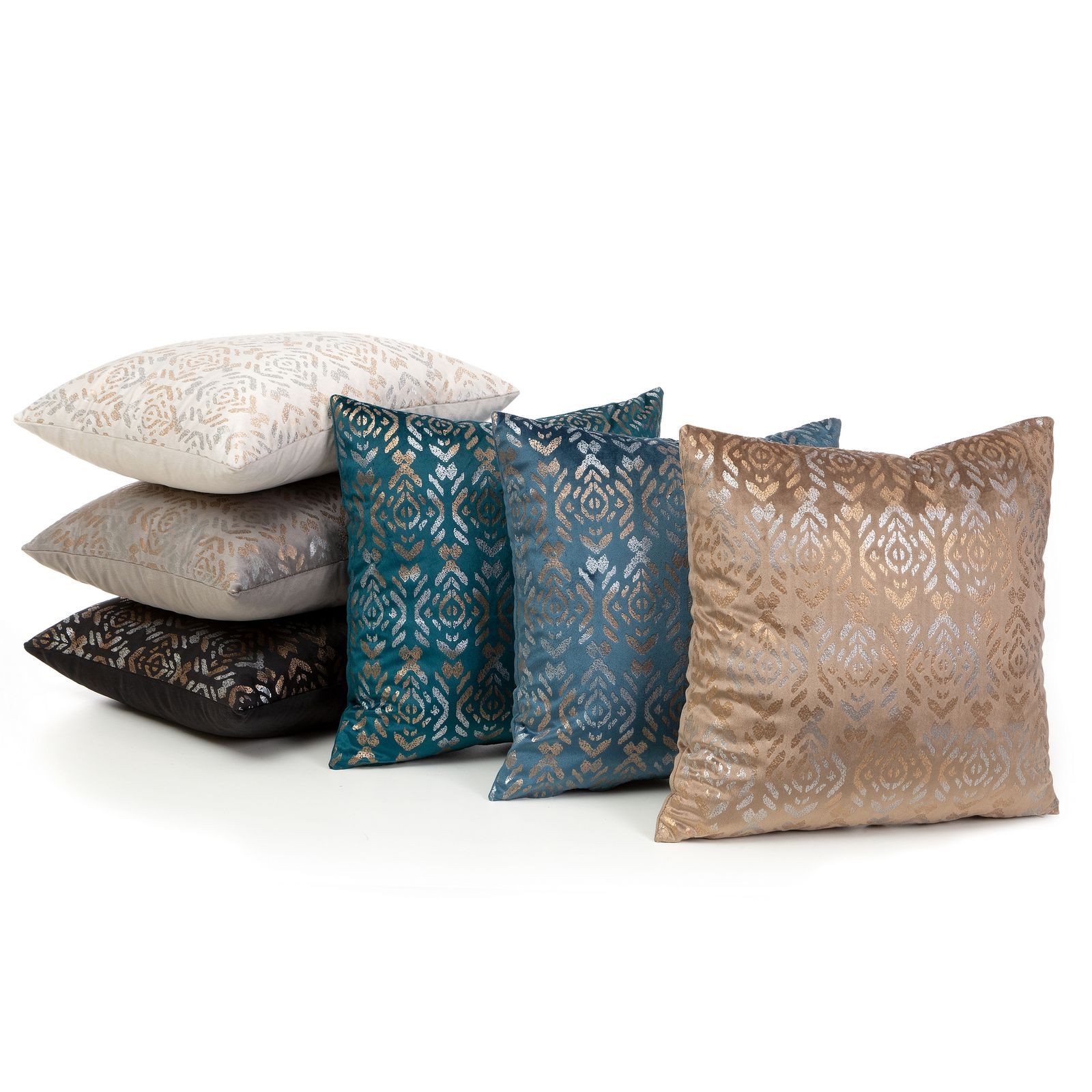 Povlak na polštář LAURA béžový / zlatý