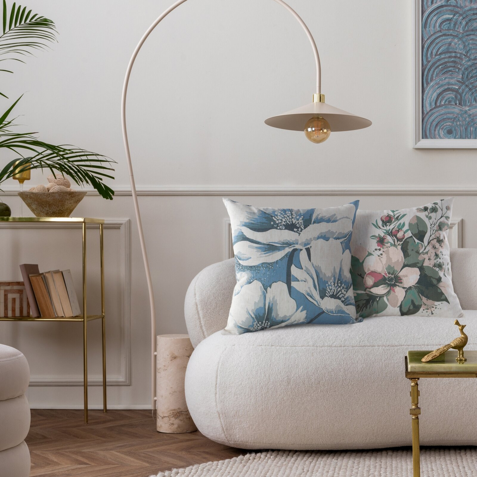 Povlak na polštář CHP 47 krémová / modrá