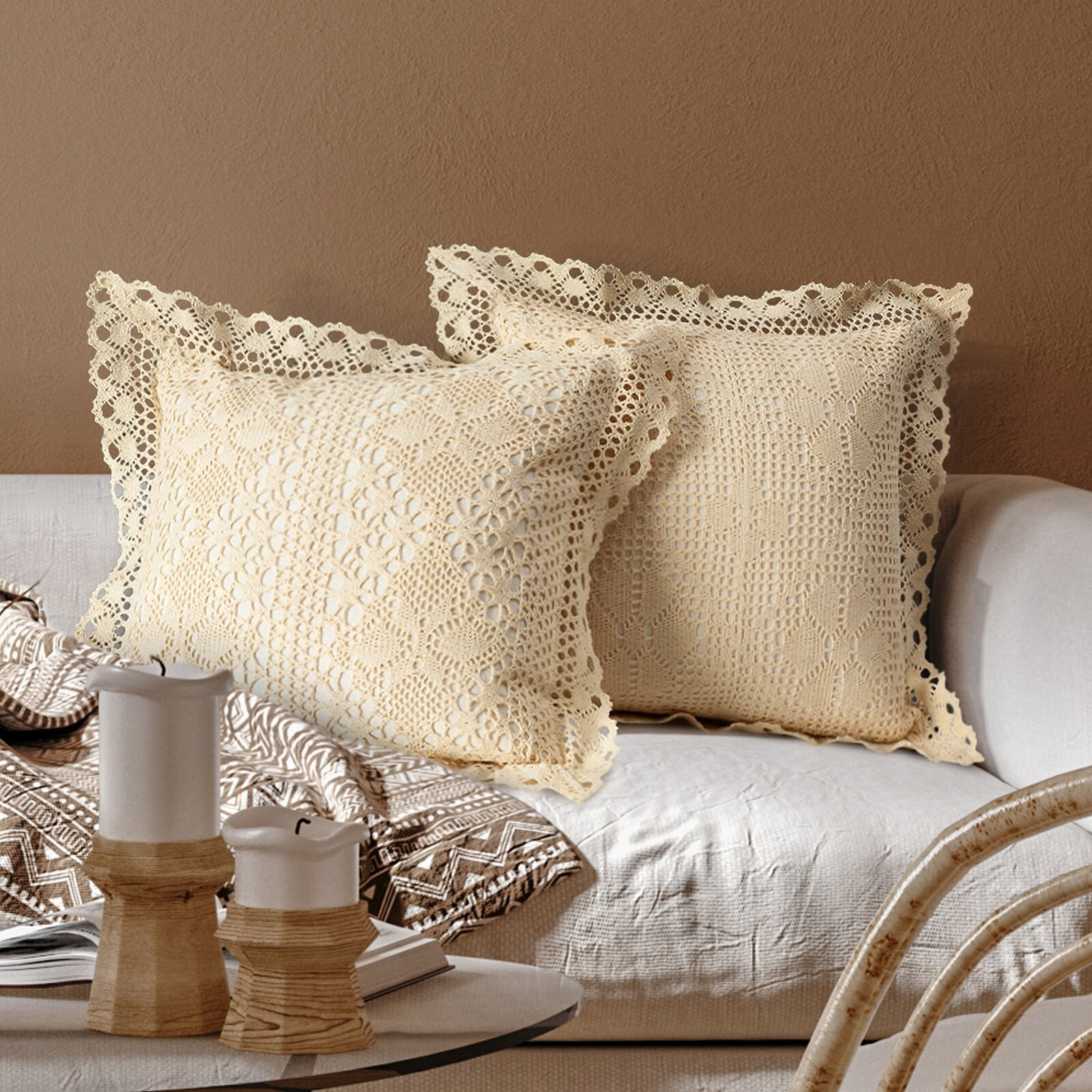 Povlak na polštář MEGAN světle béžový