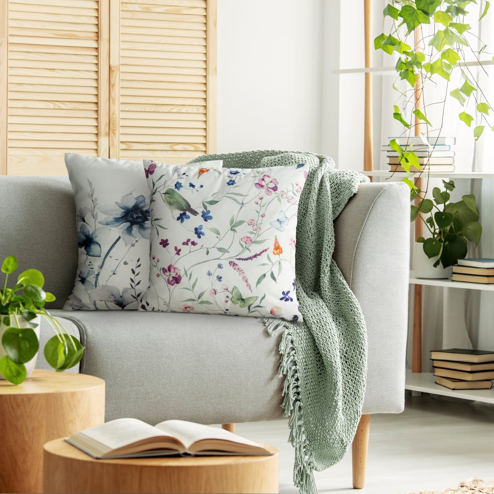 Povlak na polštář MINK 36 bílý / zelený