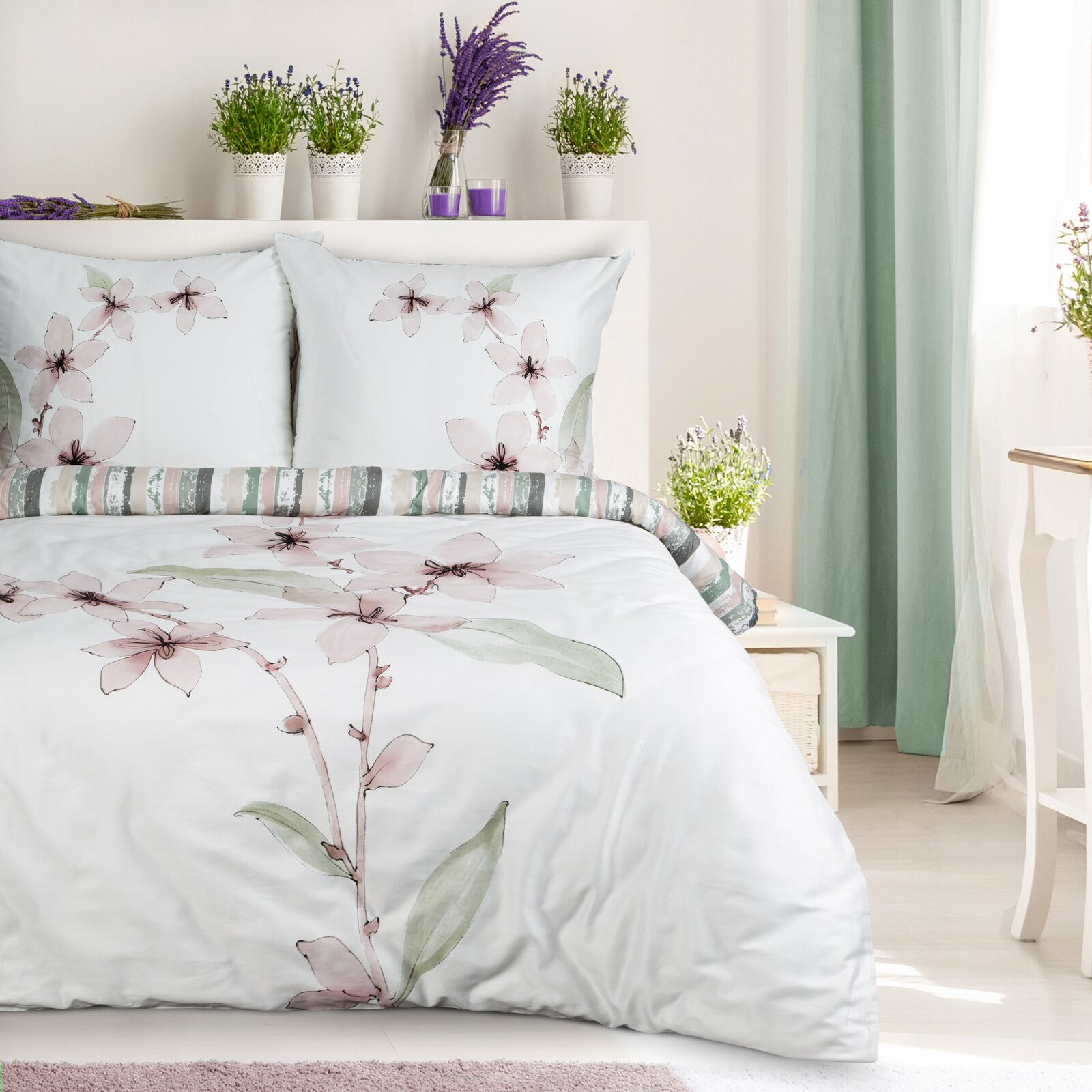 Ložní souprava BIANCA bílá / pudrově růžová