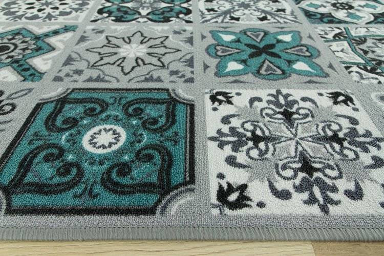 Protiskluzový běhoun Patchwork - tyrkys