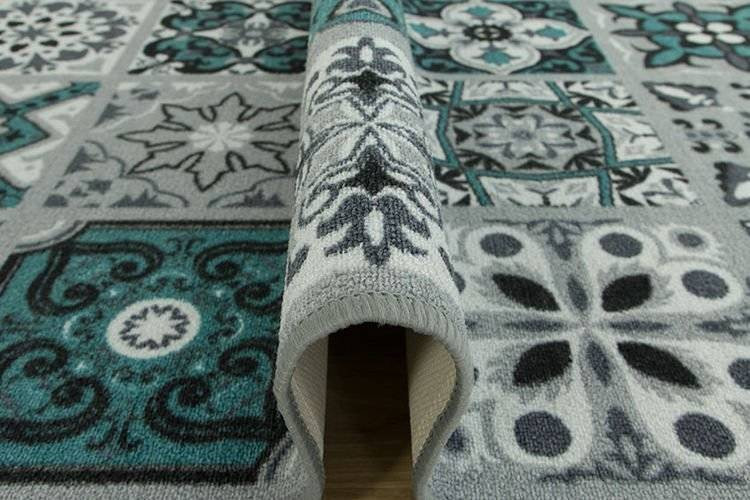 Protiskluzový běhoun Patchwork - tyrkys