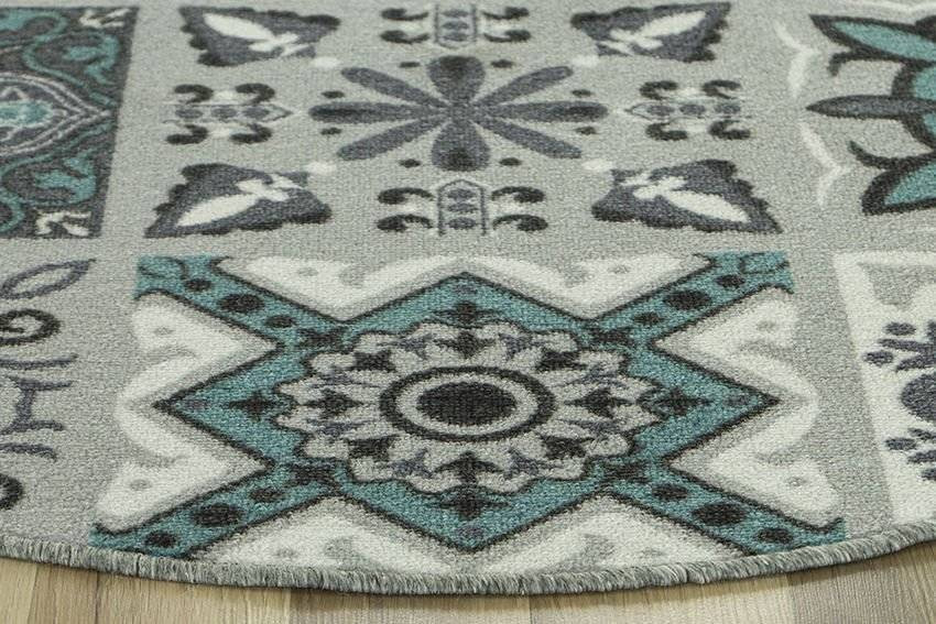 Protiskluzový koberec Patchwork tyrkysový