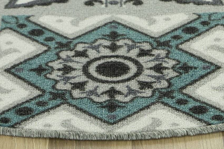 Protiskluzový koberec Patchwork tyrkysový