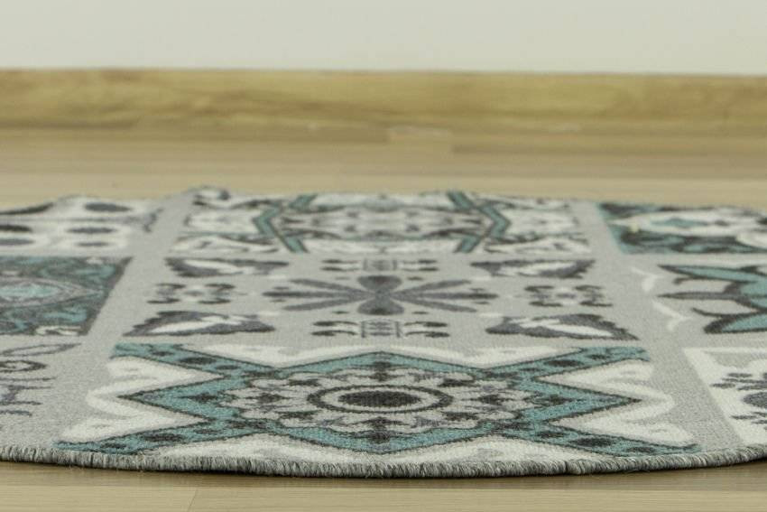 Protiskluzový koberec Patchwork tyrkysový