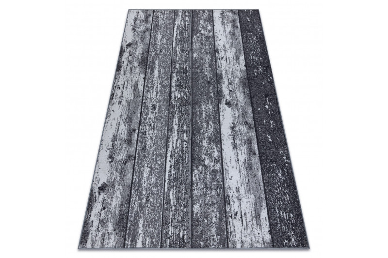 Protiskluzový koberec WOOD dřevo, desky - šedý