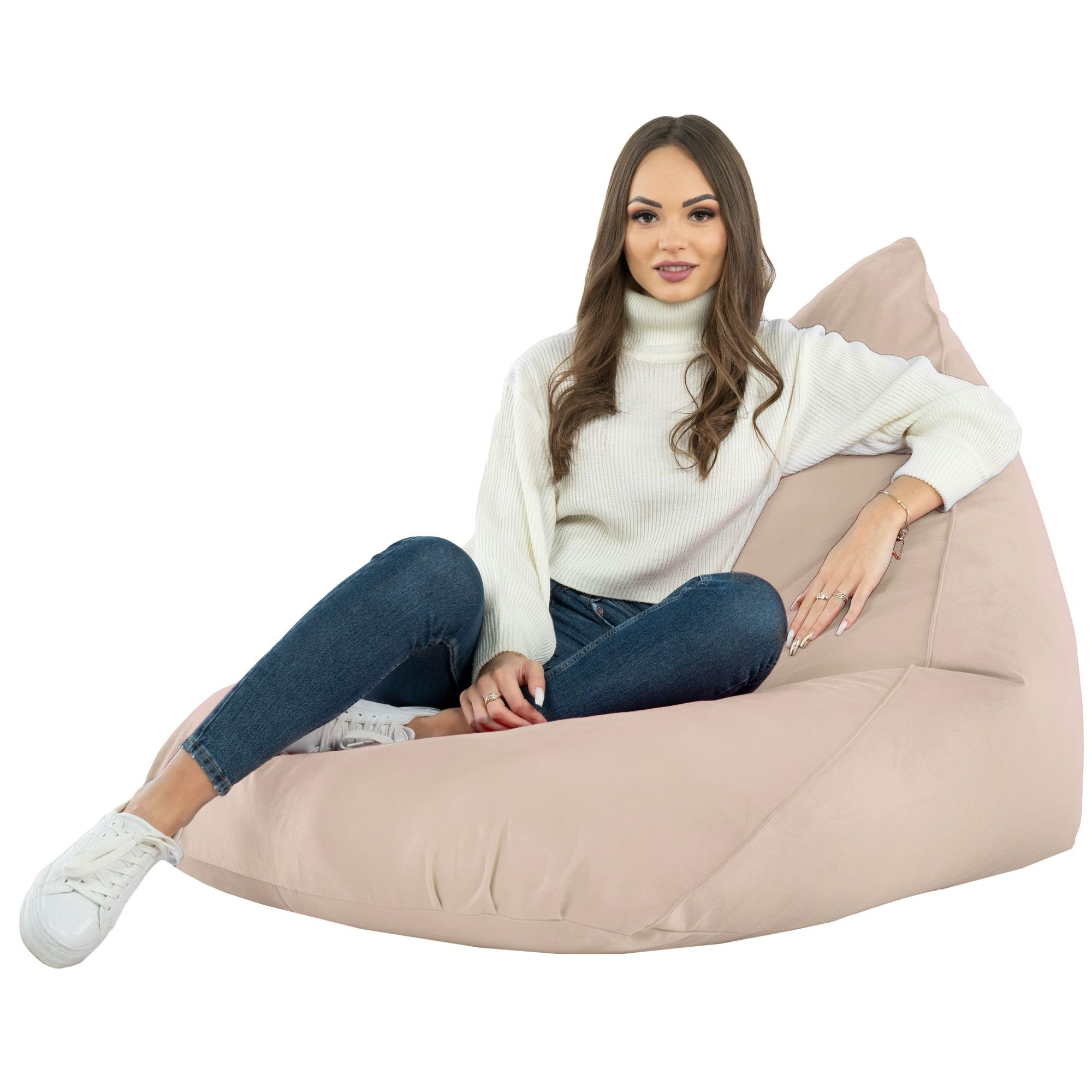 Sedací pytel Bermudy SAKO pudrově růžový plyš