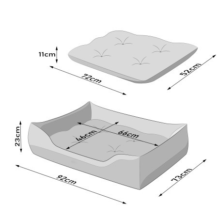 Pelíšek PUFFY R3 EKOSIDE grafitová / černá matrace, ekolen