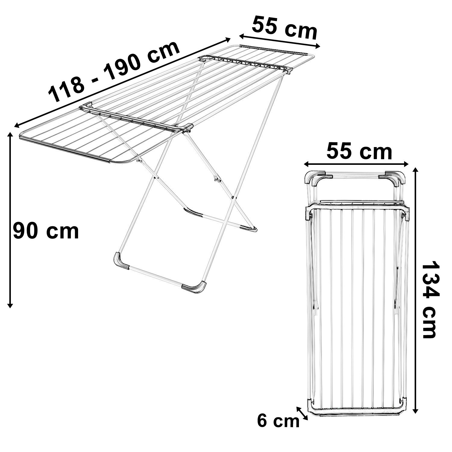 Výsuvný sušák na prádlo ARIA bílý