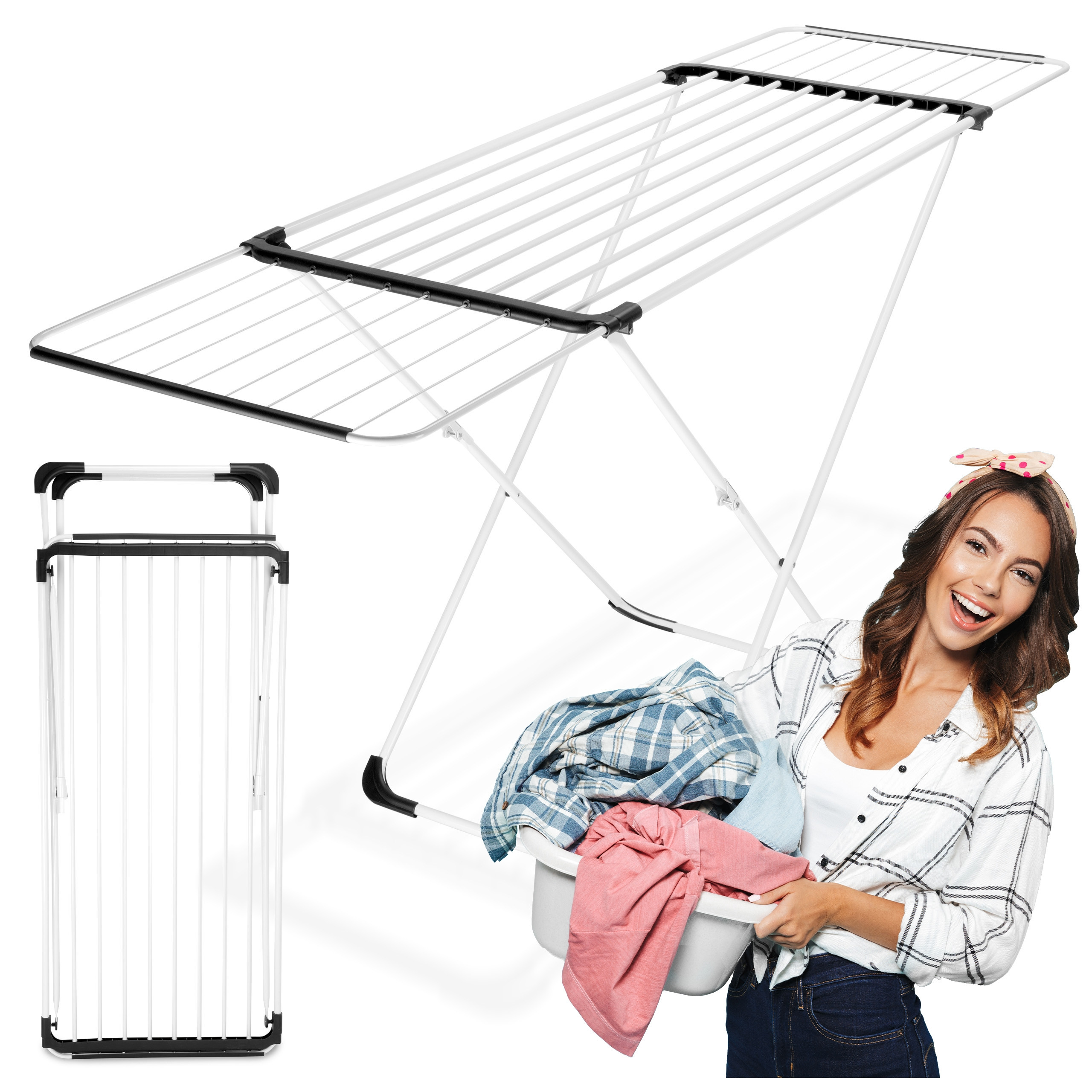 Výsuvný sušák na prádlo ARIA bílý