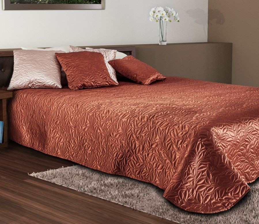 Saténový přehoz Torino karamel