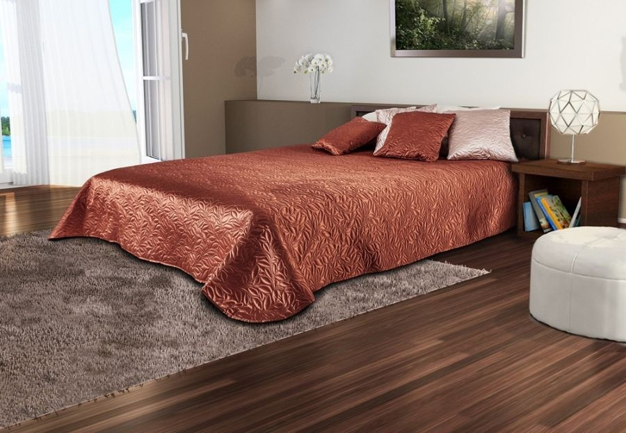 Saténový přehoz Torino karamel