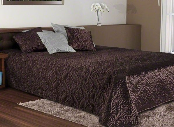 Saténový přehoz VERONA hořká čokoláda