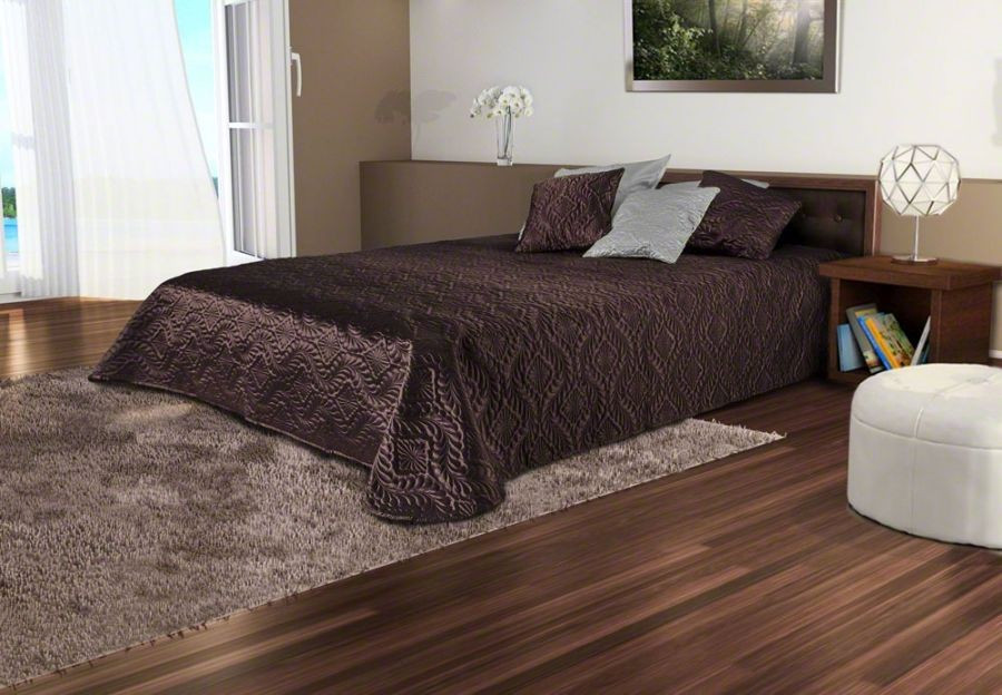 Saténový přehoz VERONA hořká čokoláda