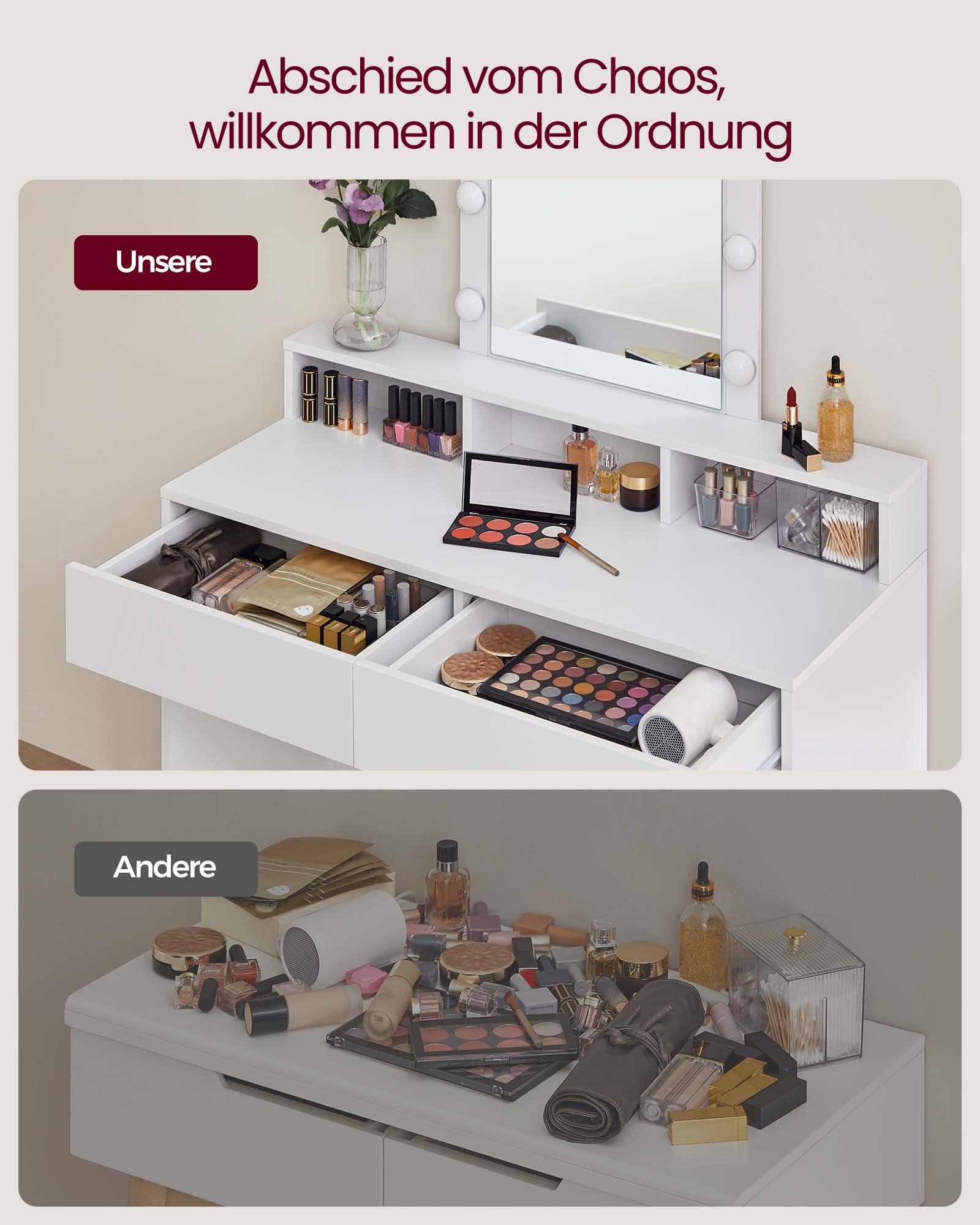 Toaletní stolek s osvětlením RDT164W01