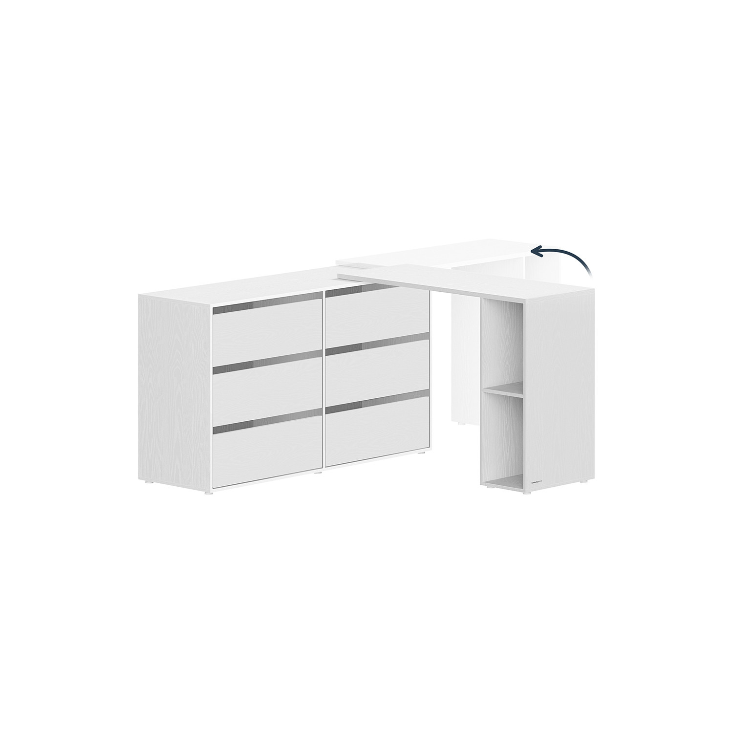 Komoda s nastavitelným stolkem LTS656W01