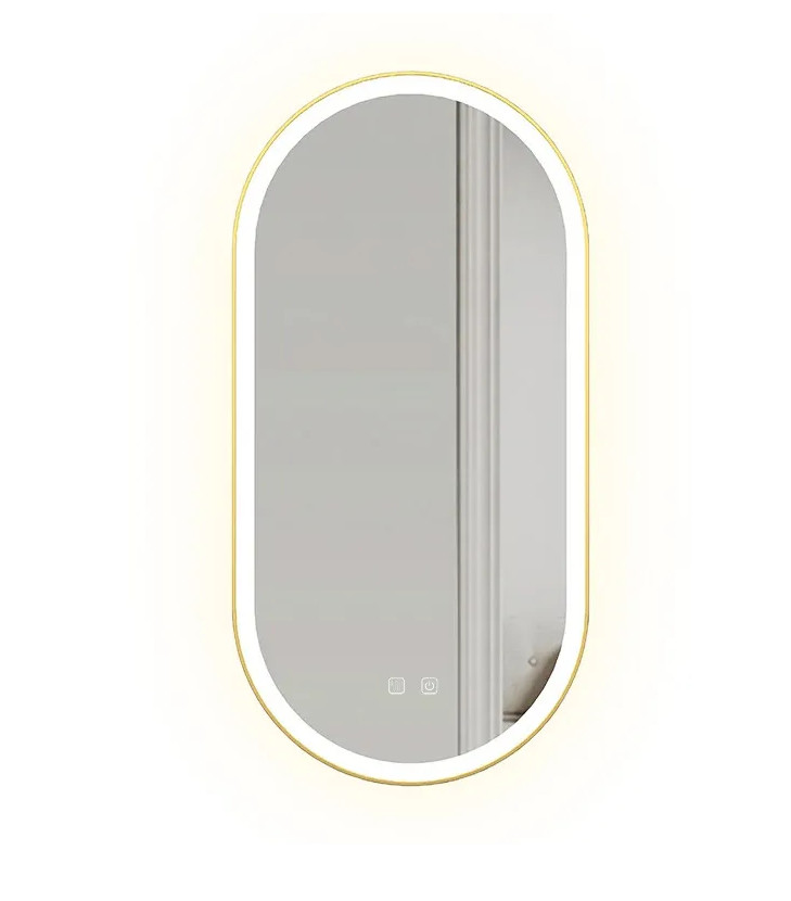 Oválné LED zrcadlo 50x100CM zlaté
