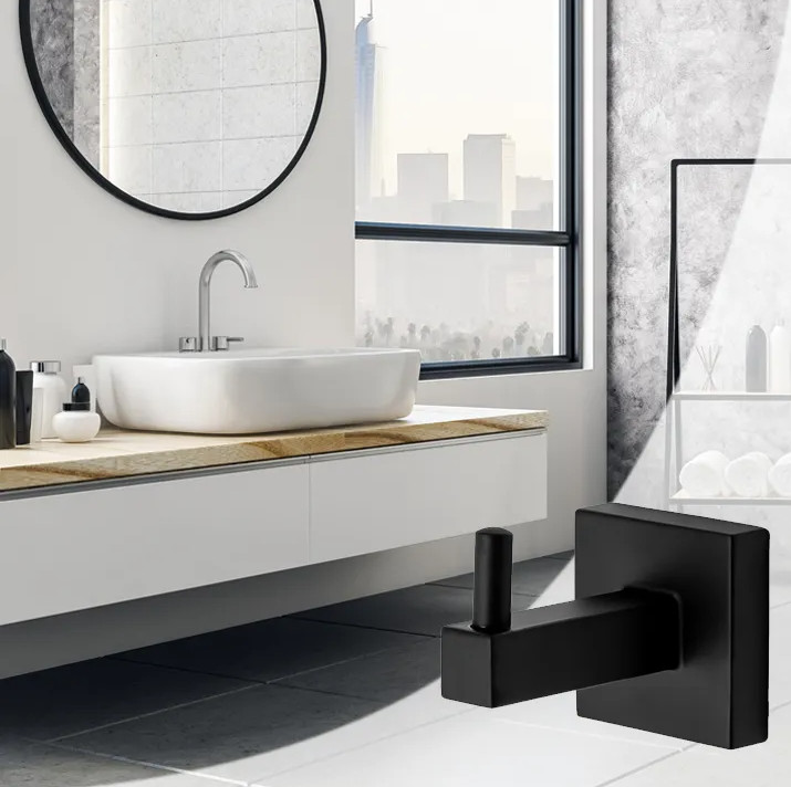 Koupelnový věšák černý 322196