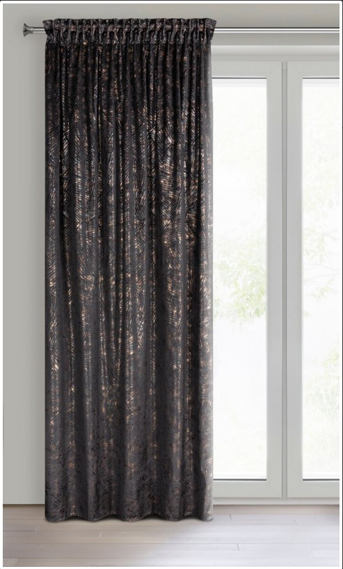 Hotový závěs TULIA černá - na pásce