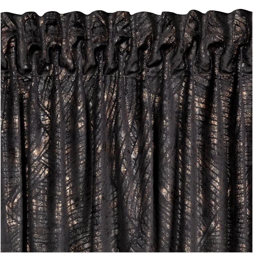 Hotový závěs TULIA černá - na pásce