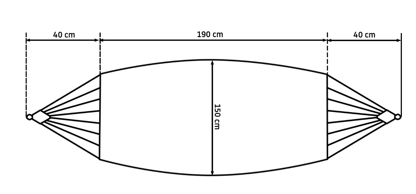 Jednomístná houpací síť 400256 150x270 cm pletená