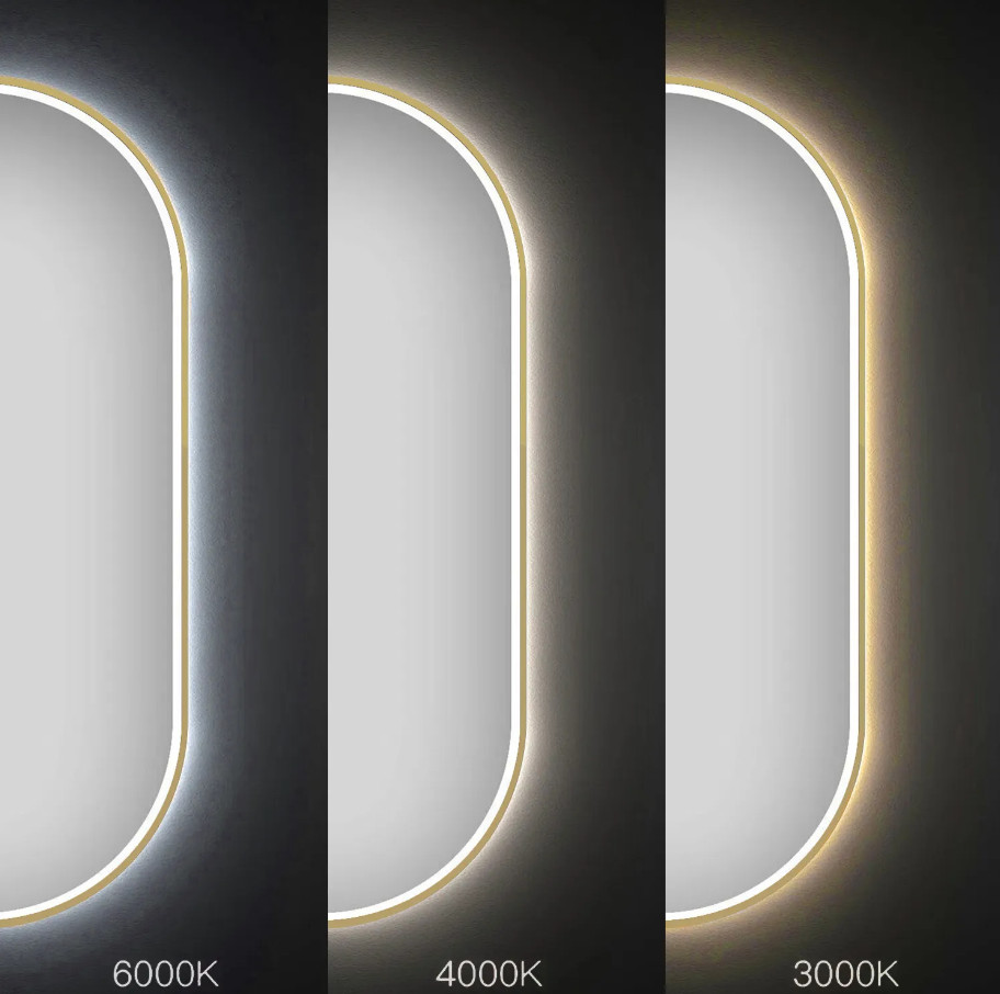 Oválné LED zrcadlo 50x100CM zlaté