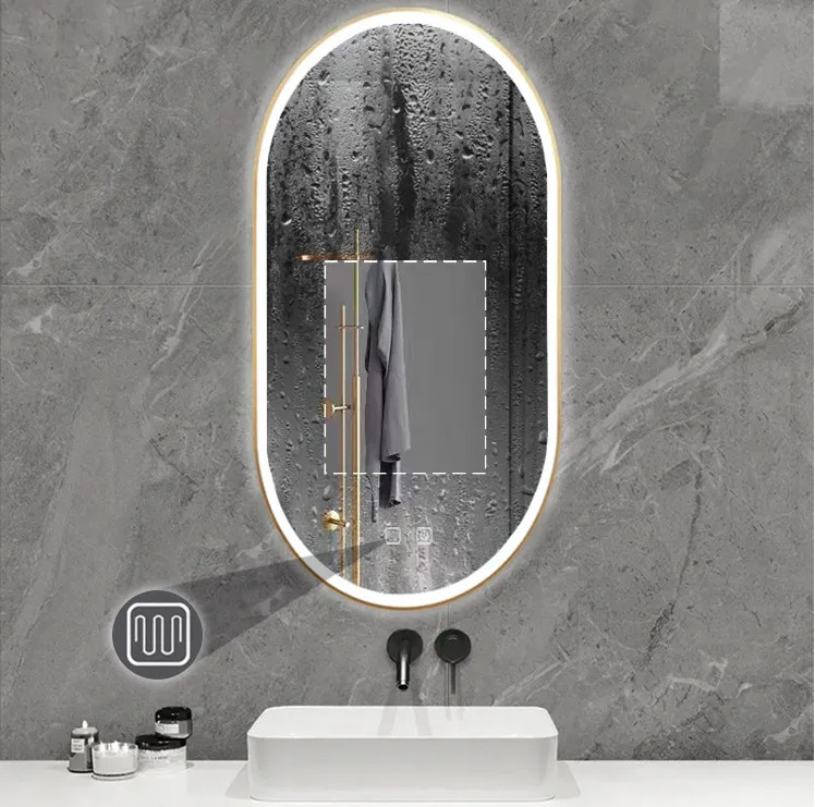 Oválné LED zrcadlo 50x100CM zlaté