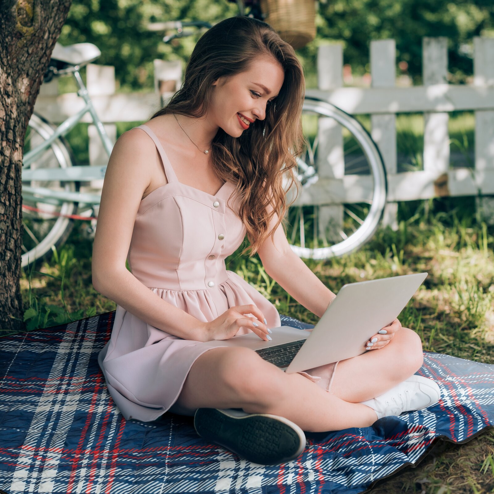 Pikniková deka HARMONY červená / modrá