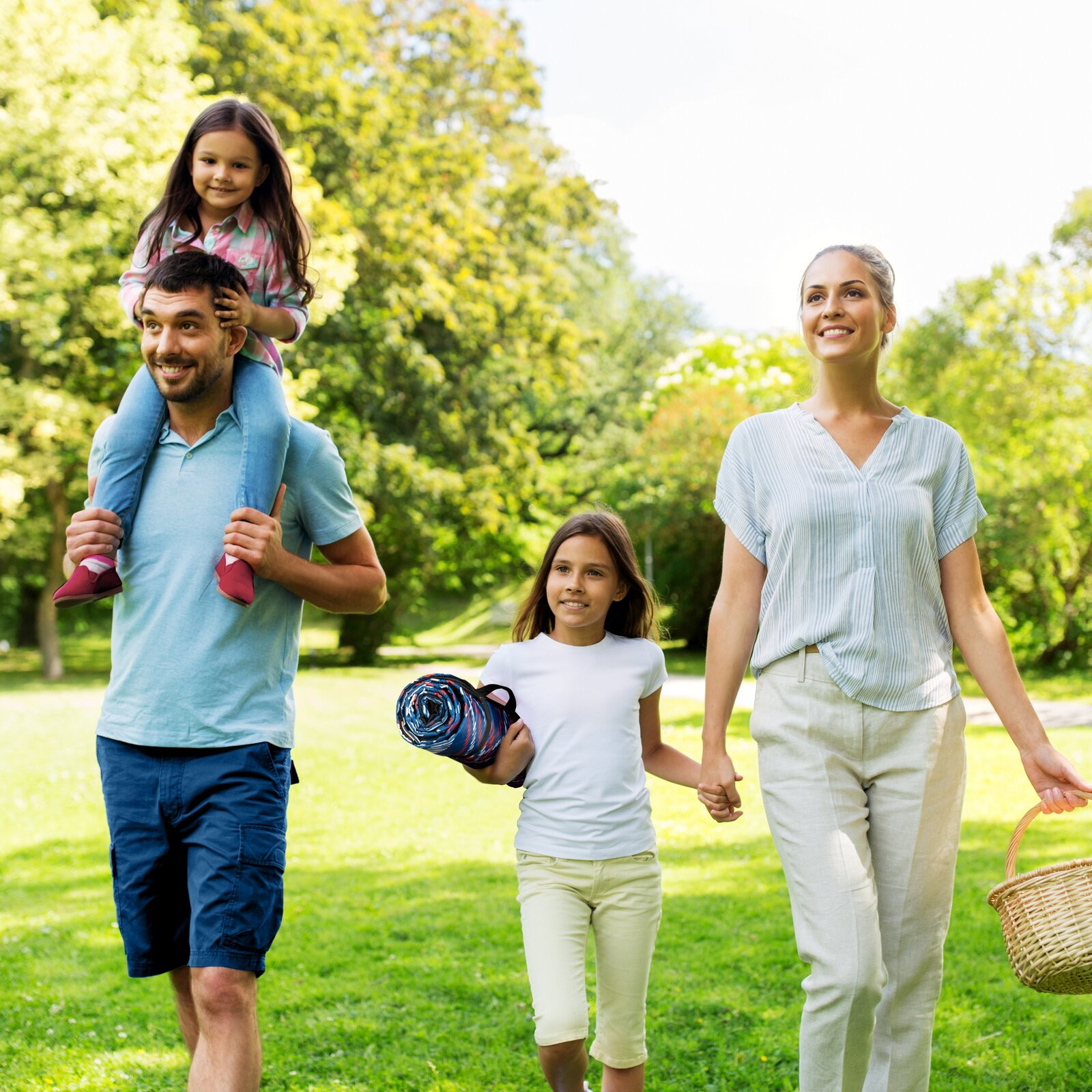 Pikniková deka HARMONY červená / modrá