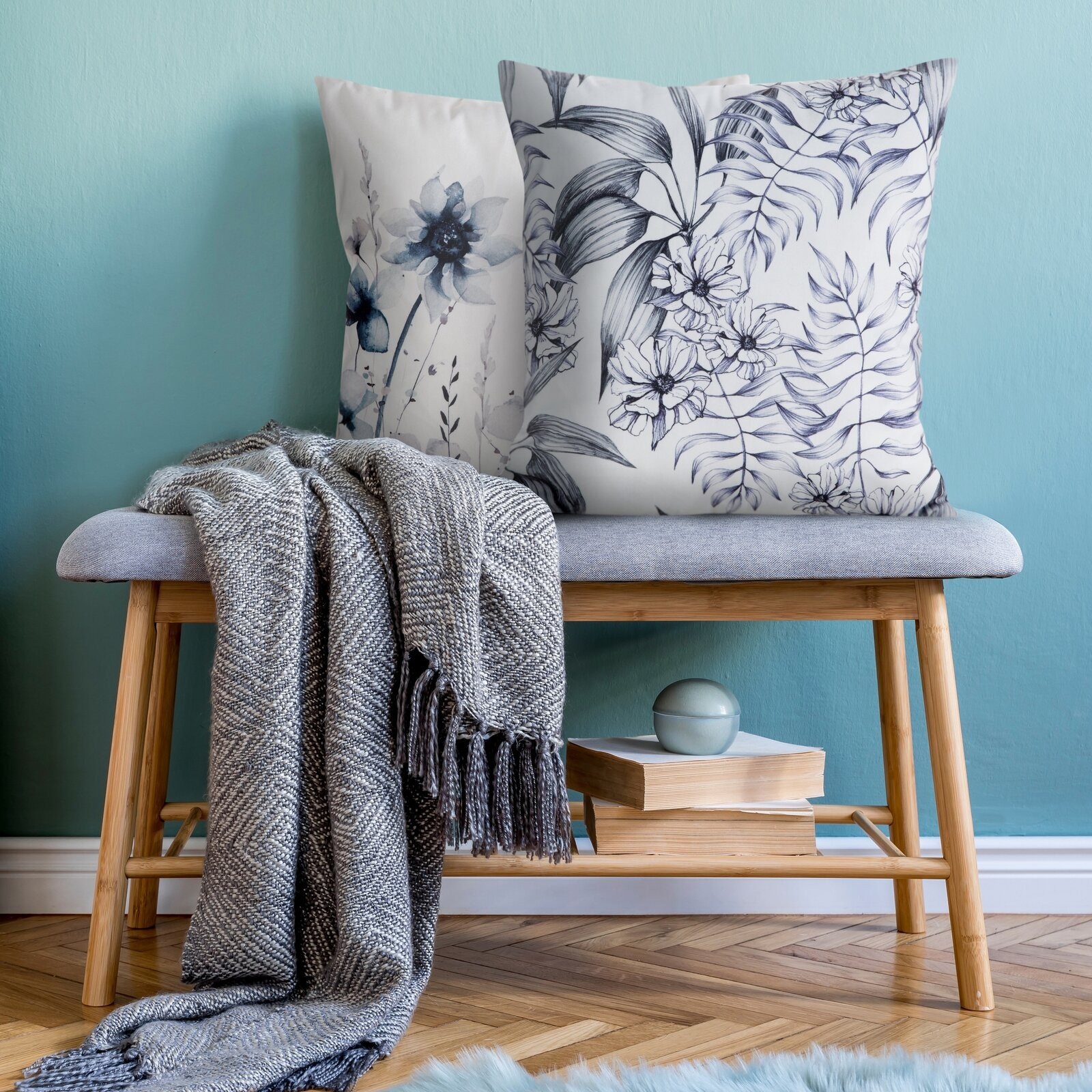 Povlak na polštář MINK 30 bílá / šedá