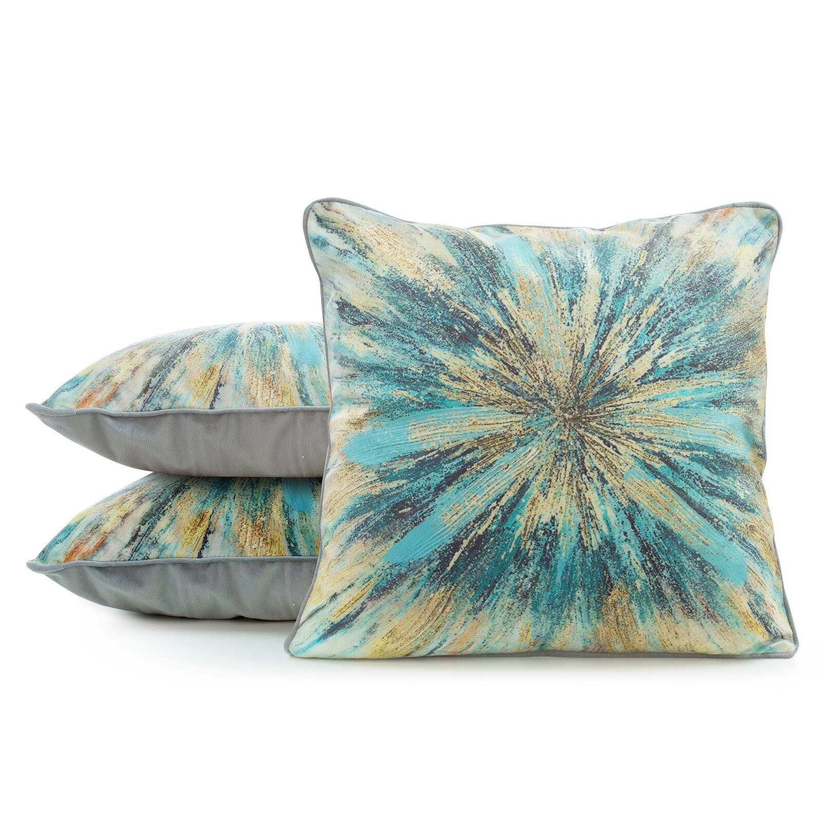 Povlak na polštár MINK E modrý / žlutý