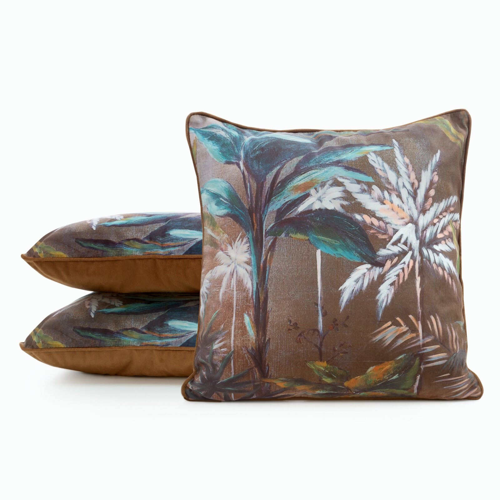 Povlak na polštář MINK F hnedý / tyrkysový