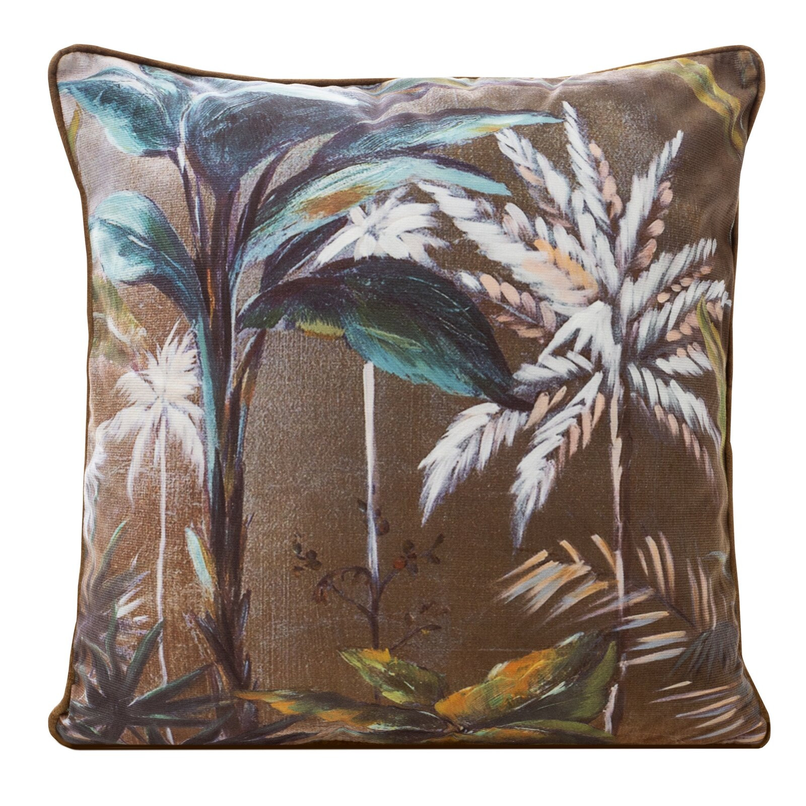 Povlak na polštář MINK F hnedý / tyrkysový