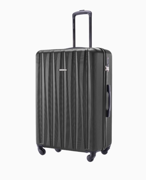 Velký černý kufr Bali s drážkami