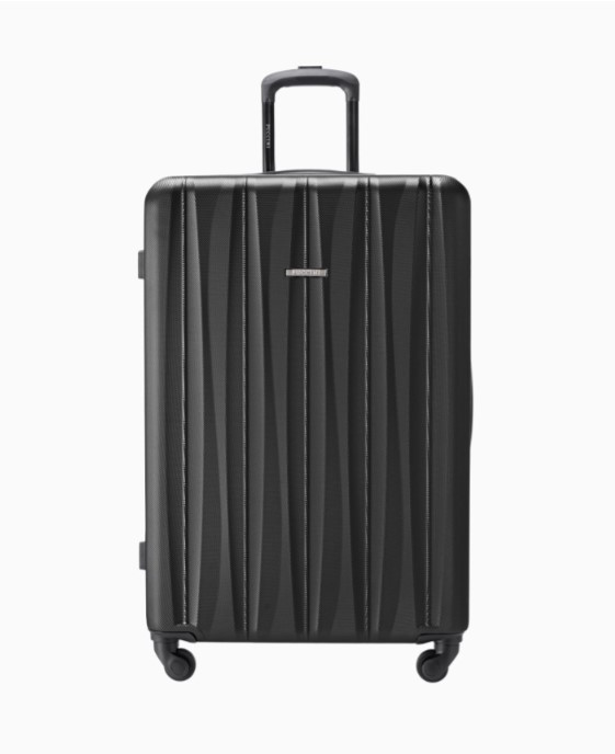 Velký černý kufr Bali s drážkami