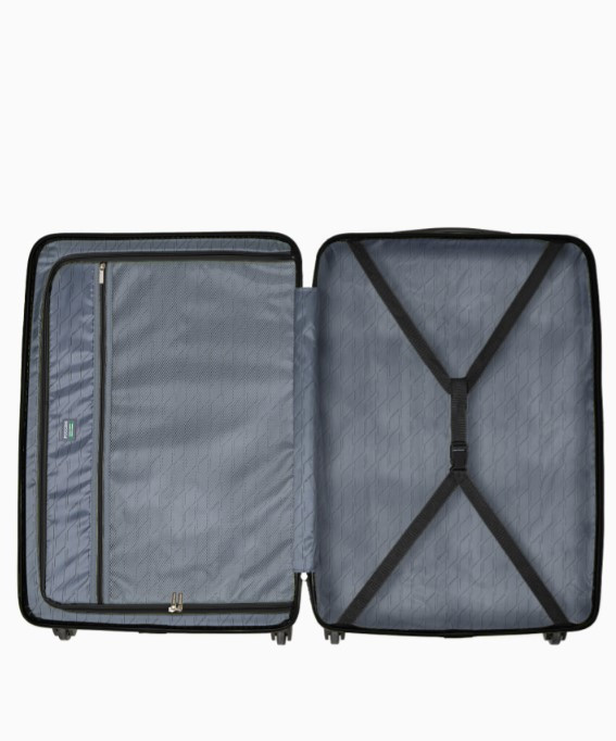 Velký černý kufr Bali s drážkami