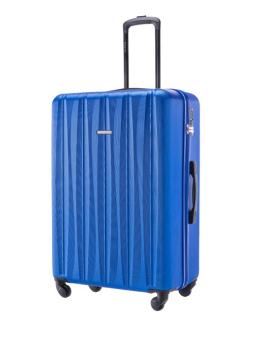 Velký modrý kufr Bali s drážkami