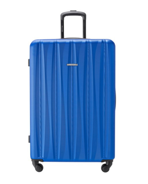 Velký modrý kufr Bali s drážkami