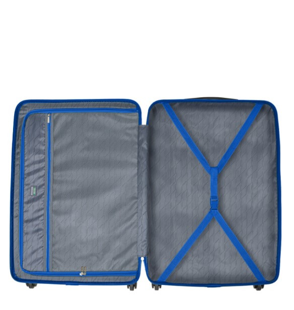 Velký modrý kufr Bali s drážkami