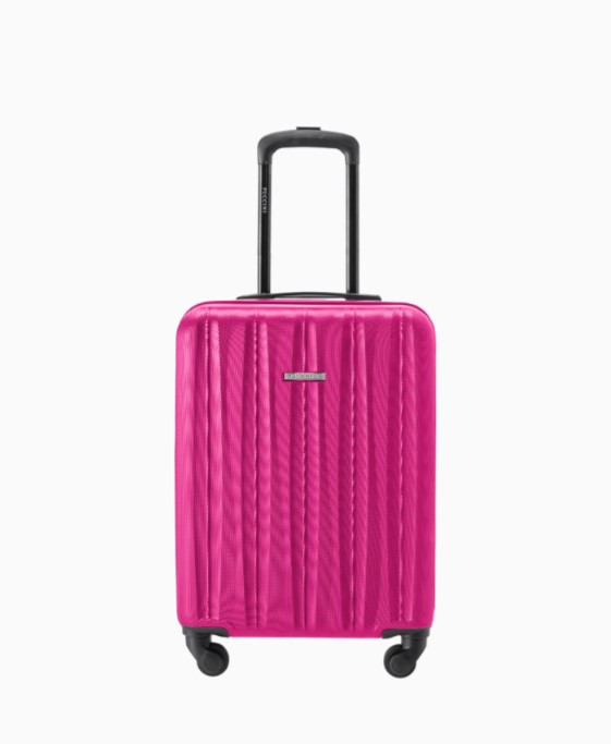 Růžový kabinový kufr Bali s drážkami