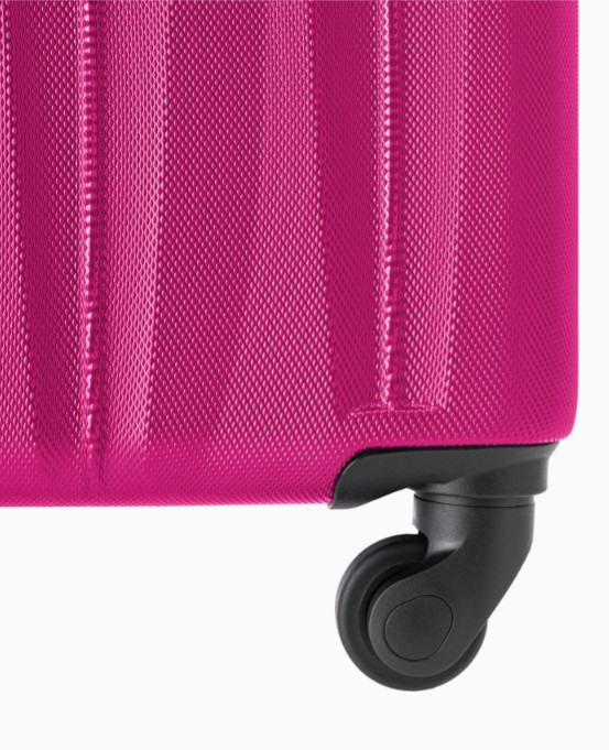Růžový kabinový kufr Bali s drážkami